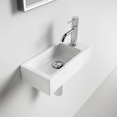 ArkiLife® Square Code 365 - 36,5x18 cm, Vitt porslinstvättställ
