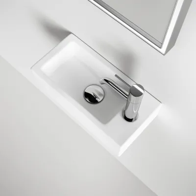 ArkiLife® Square Code 365 - 36,5x18 cm, Vitt porslinstvättställ