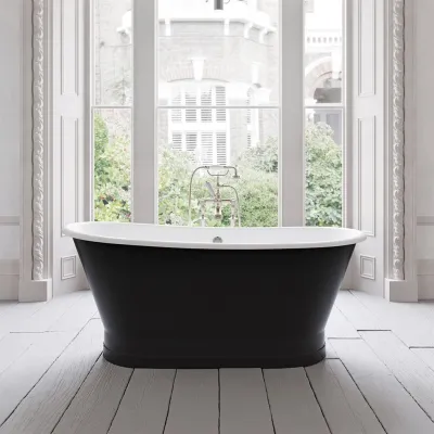 The York 170 - Black & White, emaljerat gjutjärnsbadkar