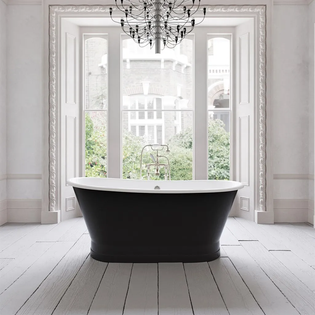 The York 170 - Black & White, emaljerat gjutjärnsbadkar
