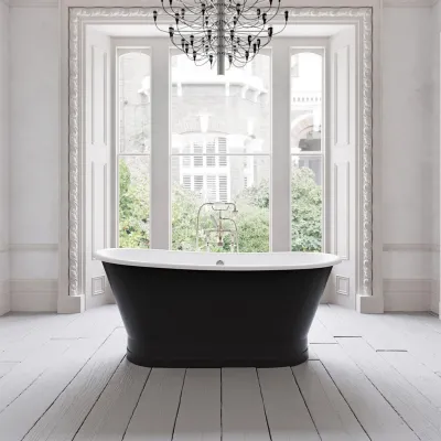 The York 170 - Black & White, emaljerat gjutjärnsbadkar