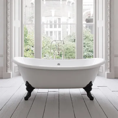 The Suite 183 - Black & White, emaljerat gjutjärnsbadkar