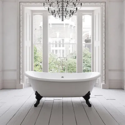 The Suite 183 - Black & White, emaljerat gjutjärnsbadkar