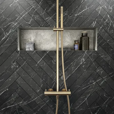 Semplice Rain DeLuxe SRL02 - SmartTerm Ø25 EasyClean, Polerad Mässing Natur