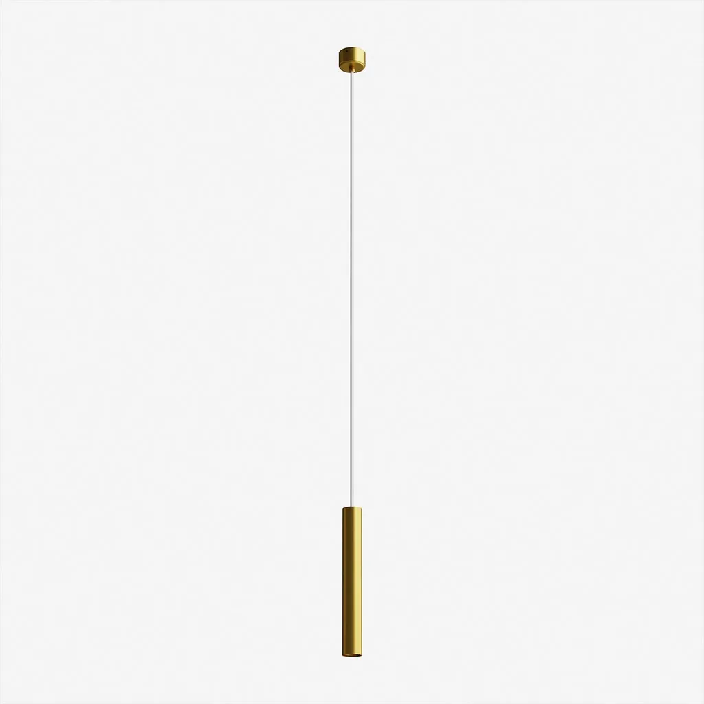 Tube Light 300 - Ø40x300 mm., LED-pendel, Matt guld