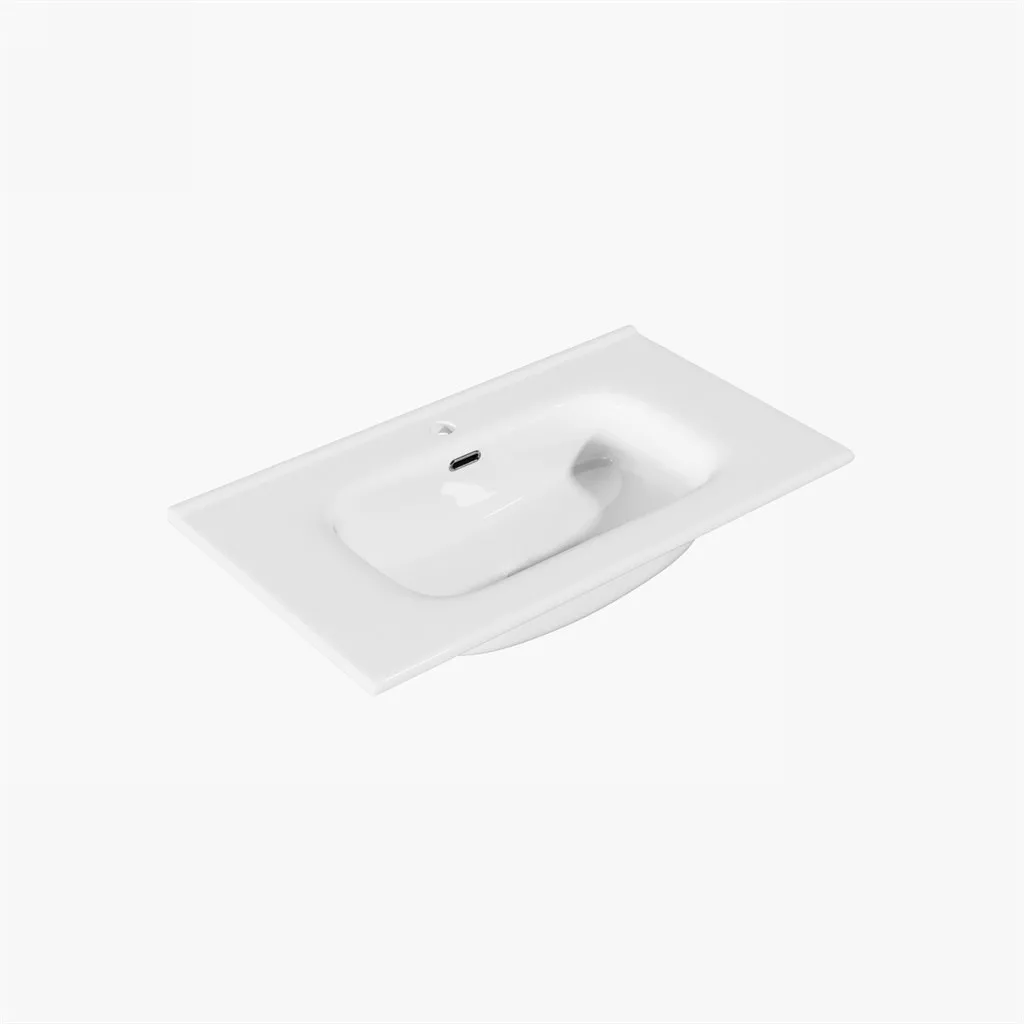 ArkiLife® Cobus ACC80-CB - 81x46,5 Slim-Edge, Vit porslinstvättställ