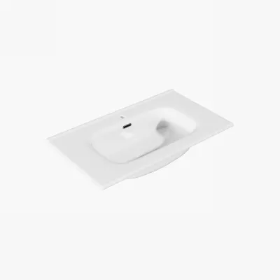 ArkiLife® Cobus ACC80-CB - 81x46,5 Slim-Edge, Vit porslinstvättställ