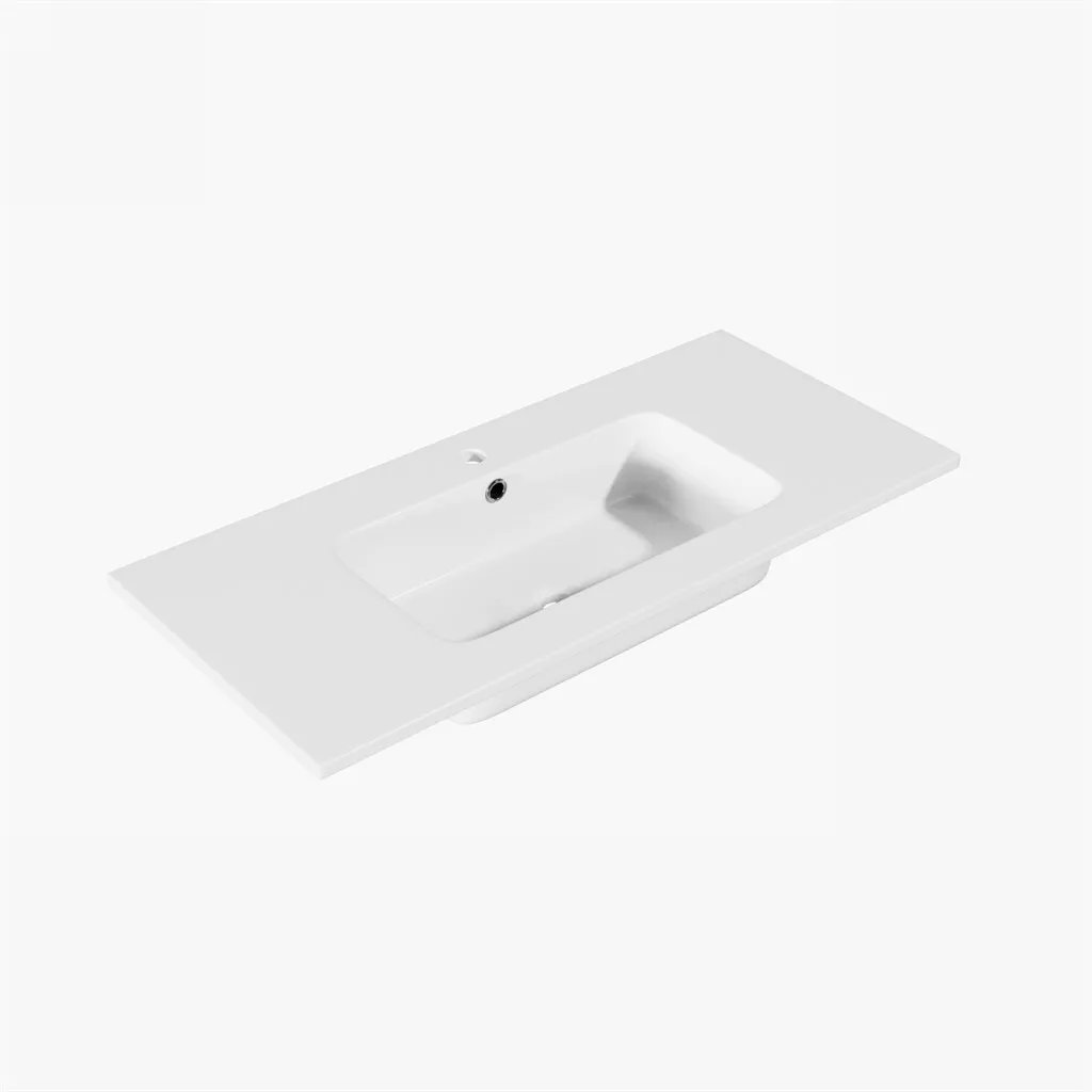 ArkiLife® Cobus ACC100-SB - Slim-Edge designertvättställ 100,5x46,5 cm, Vit Sanistone