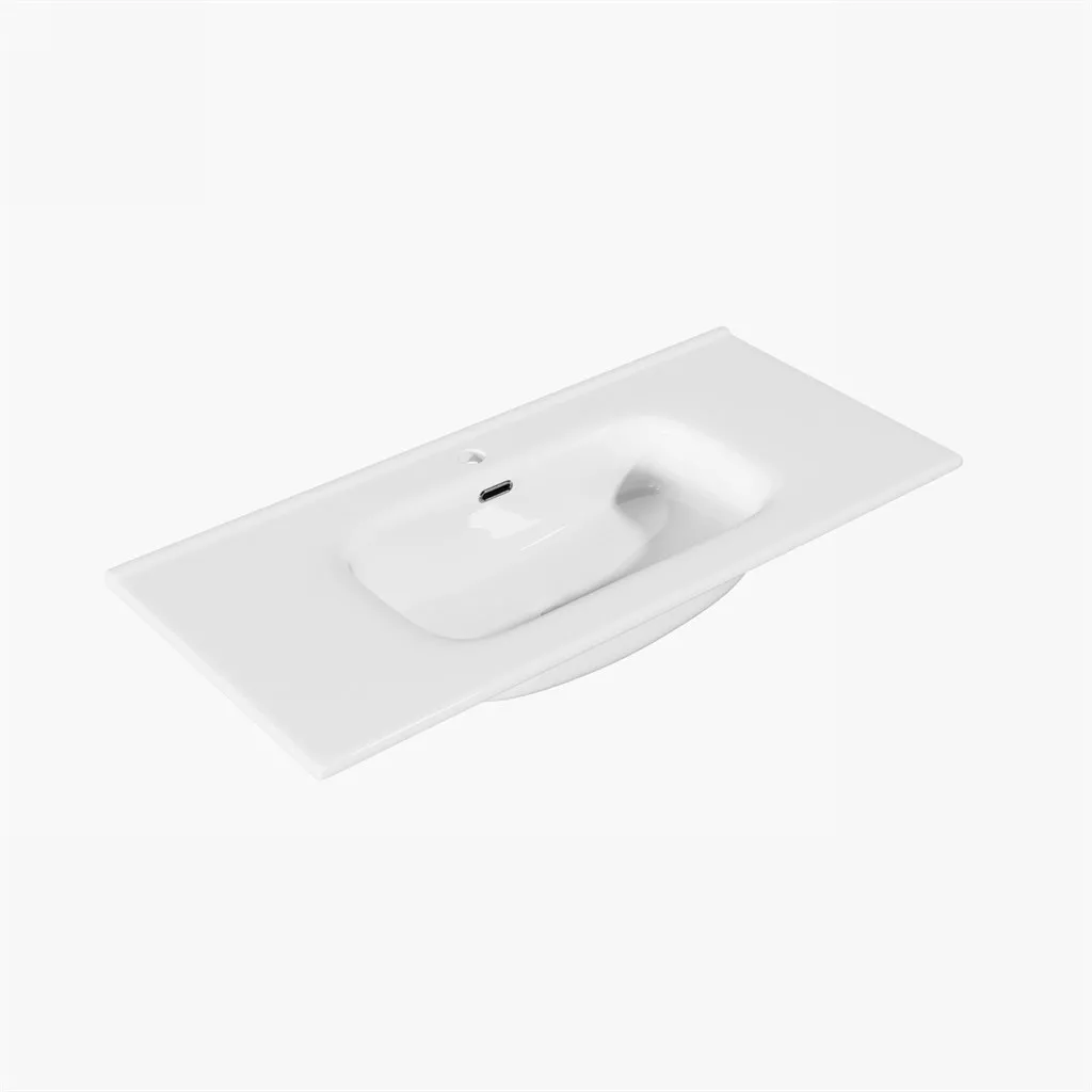 ArkiLife® Cobus ACC100-CB - 101x46,5 Slim-Edge, Vit porslinstvättställ
