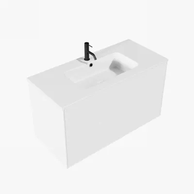 ArkiLife Cobus ACC100 - 100,5x46,5, Slim-Frame-möbler, Högblank vit med Sanistone-handfat