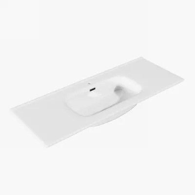 ArkiLife®Cobus ACC120-CB - 121x46,5 Slim-Edge, Vit porslinsvask