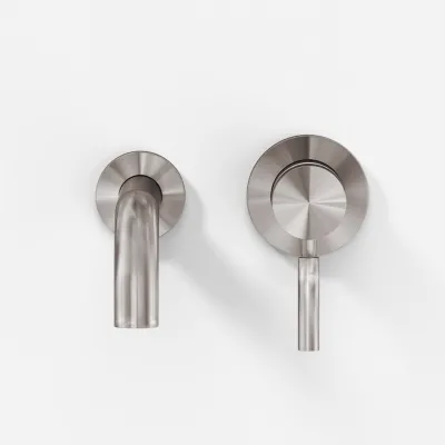 Semplice SHV102 - Tvättställsblandare, 22 cm pip, PVD borstat stål