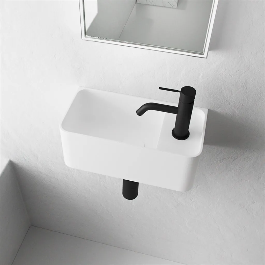 Coco 1L - Tvättställ 36x18 cm, Matt Vit SolidTec®