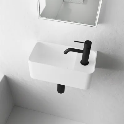 Coco 1L - Tvättställ 36x18 cm, Matt Vit SolidTec®