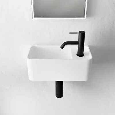 Coco 1L - Tvättställ 36x18 cm, Matt Vit SolidTec®