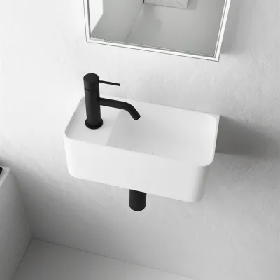 Coco 1R - Tvättställ 36x18 cm, Matt Vit SolidTec®