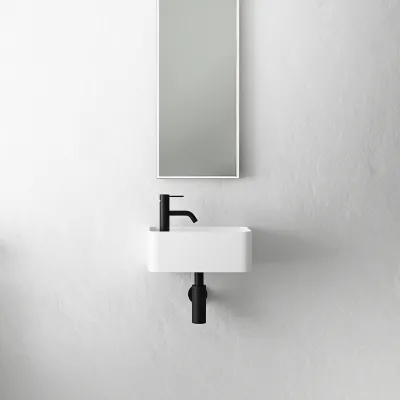Coco 1R - Tvättställ 36x18 cm, Matt Vit SolidTec®