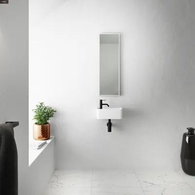 Coco 1R - Tvättställ 36x18 cm, Matt Vit SolidTec®