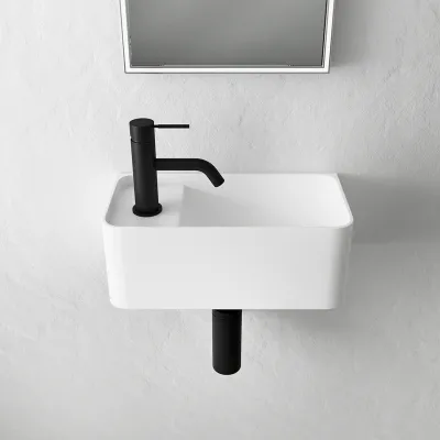 Coco 1R - Tvättställ 36x18 cm, Matt Vit SolidTec®
