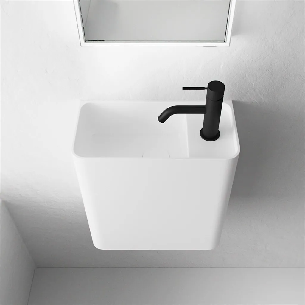 Coco 2L - Tvättställ 36x18 cm, Matt Vit SolidTec®