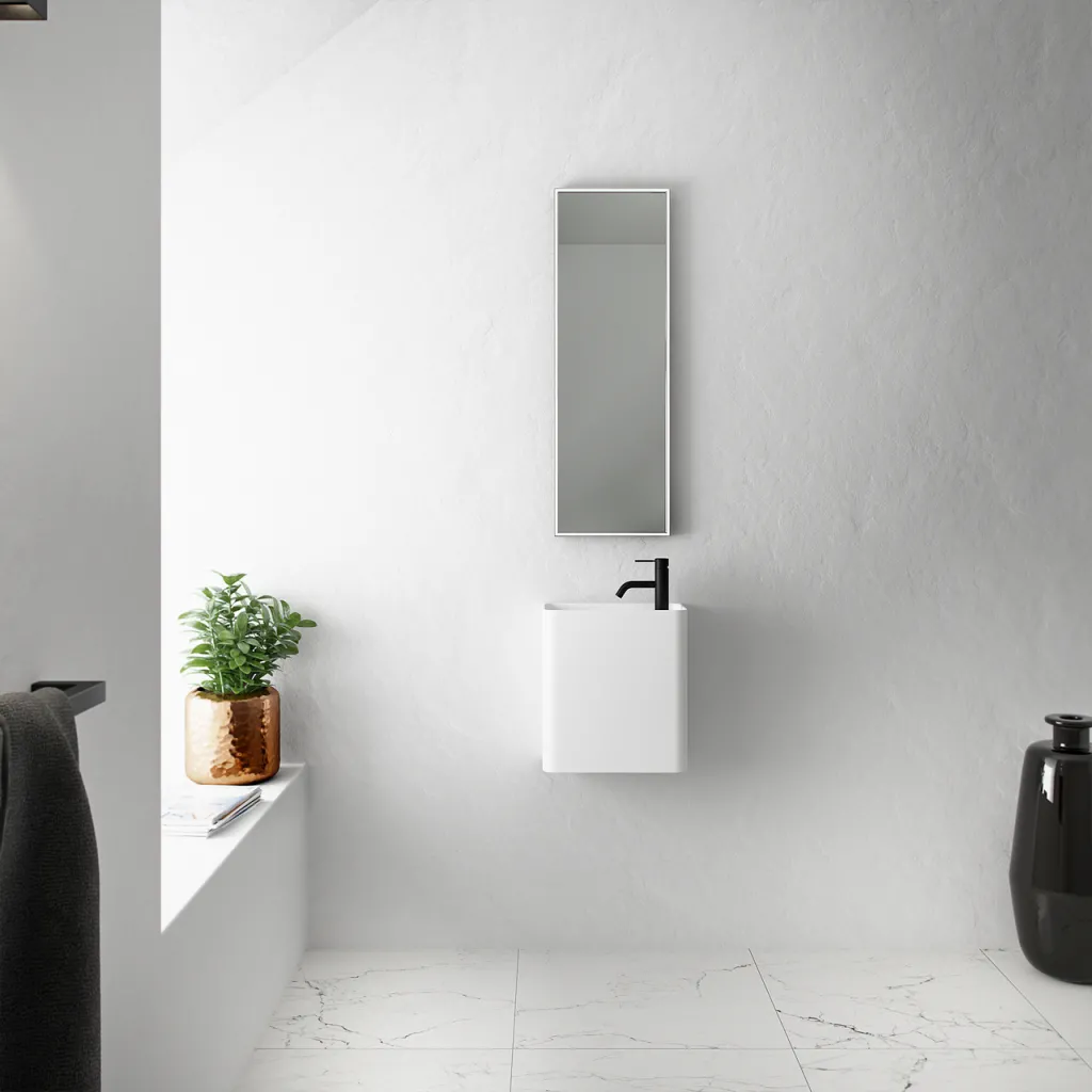 Coco 2L - Tvättställ 36x18 cm, Matt Vit SolidTec®