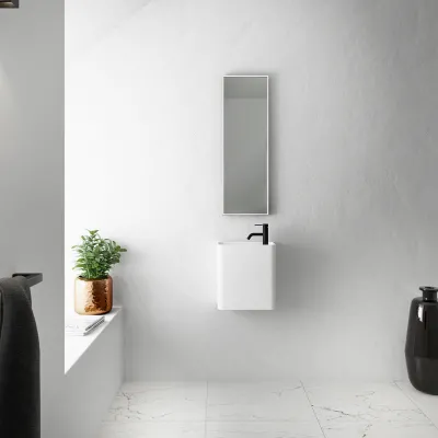 Coco 2L - Tvättställ 36x18 cm, Matt Vit SolidTec®