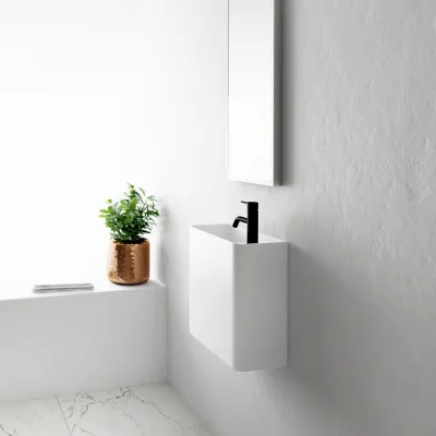 Coco 2L - Tvättställ 36x18 cm, Matt Vit SolidTec®