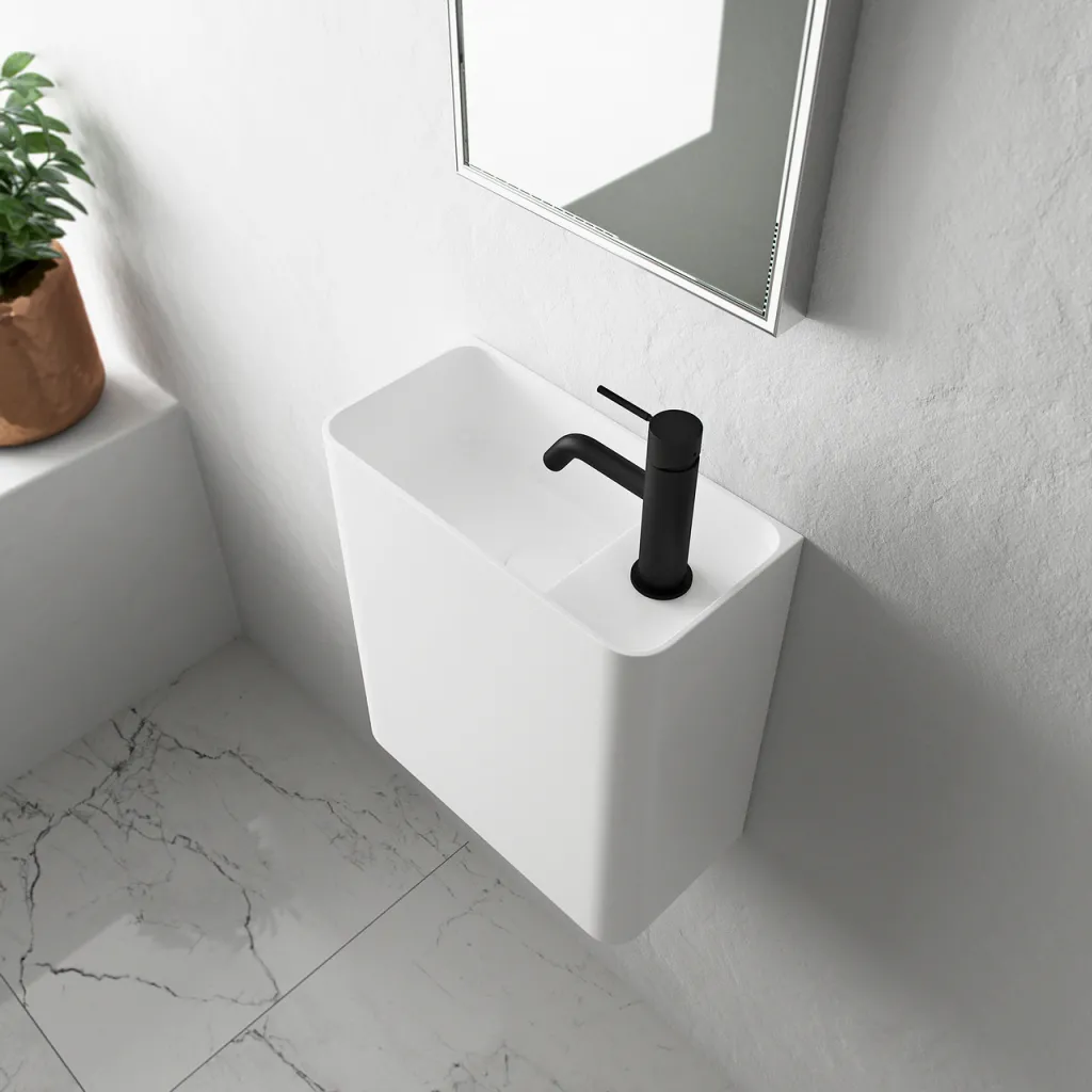 Coco 2L - Tvättställ 36x18 cm, Matt Vit SolidTec®