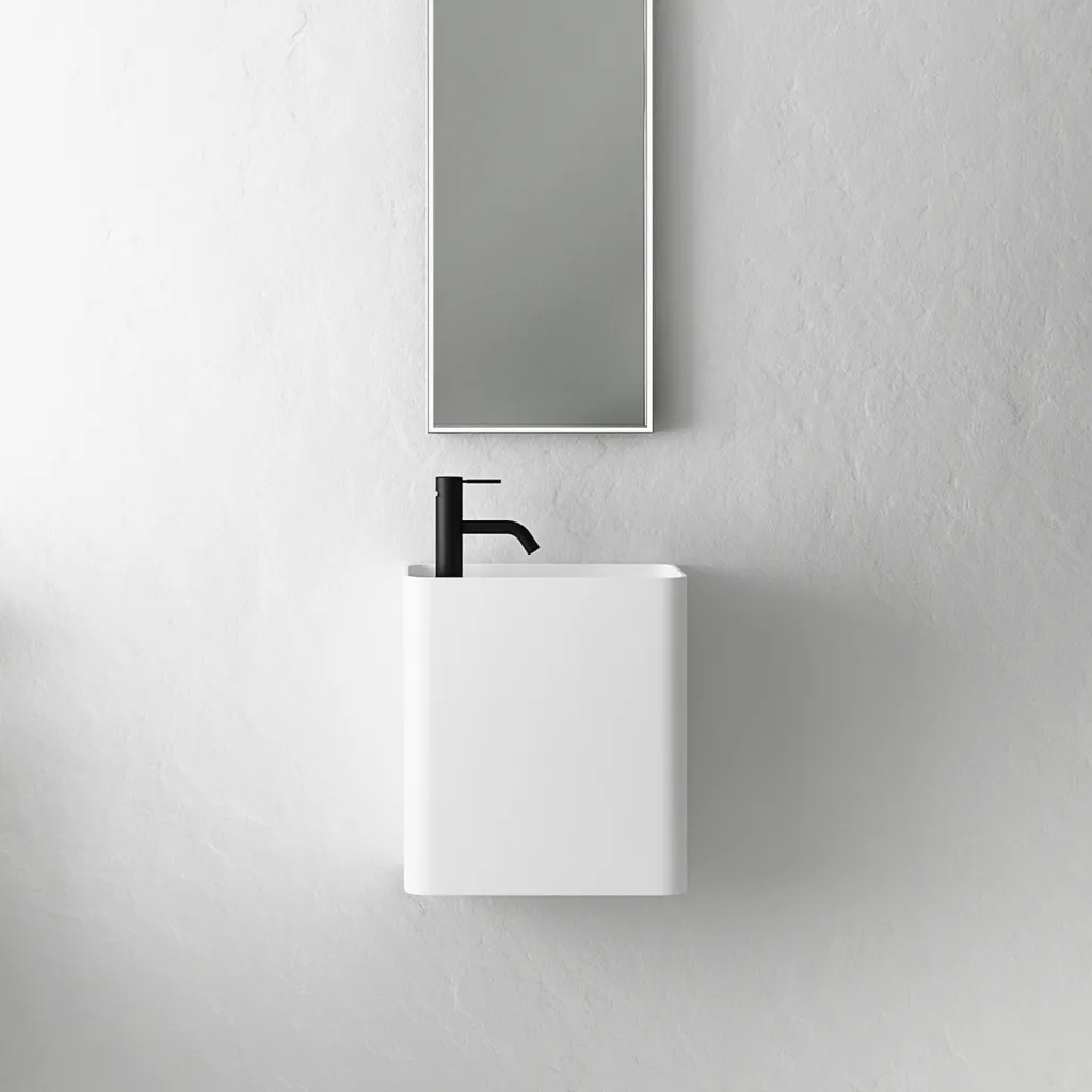Coco 2R - Tvättställ 36x18 cm, Matt Vit SolidTec®