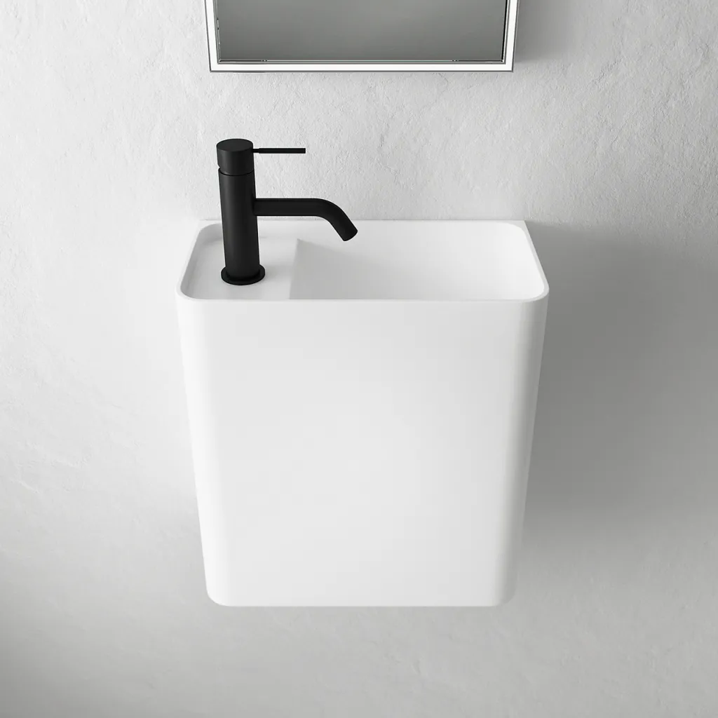 Coco 2R - Tvättställ 36x18 cm, Matt Vit SolidTec®