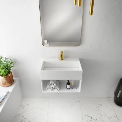 Boxo 60X - 60x40 Tvättställ med förvaring, Matt Hvit SolidTec®