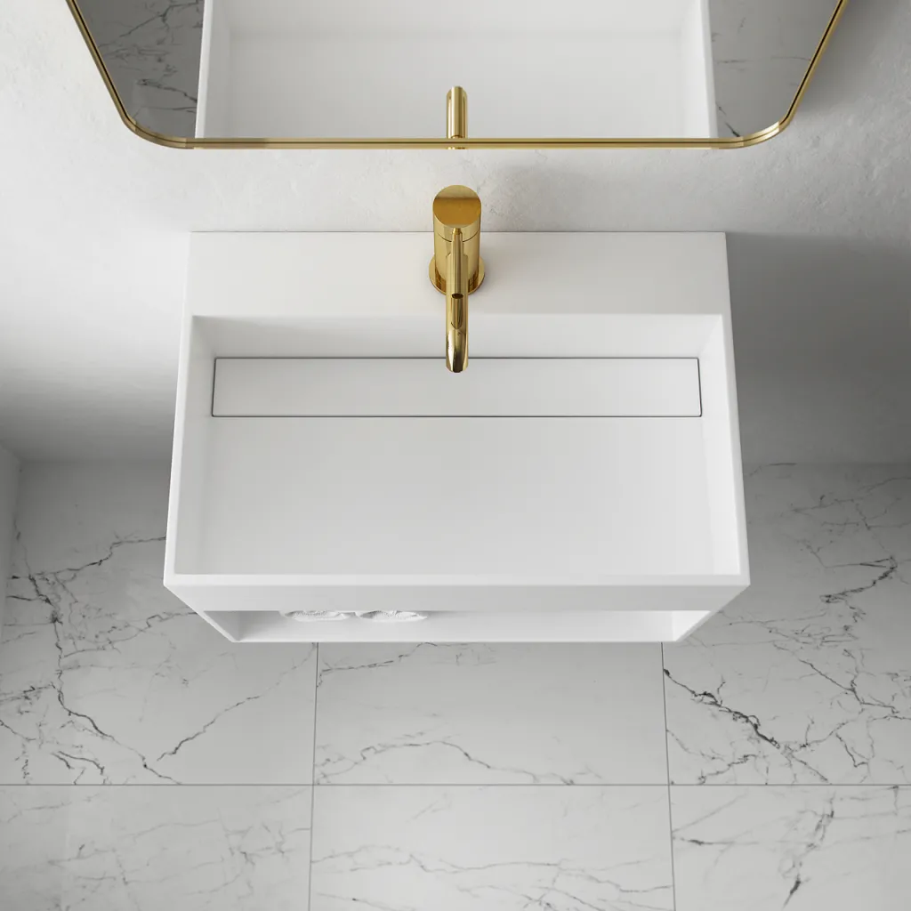 Boxo 60X - 60x40 Tvättställ med förvaring, Matt Hvit SolidTec®