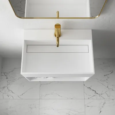 Boxo 60X - 60x40 Tvättställ med förvaring, Matt Hvit SolidTec®
