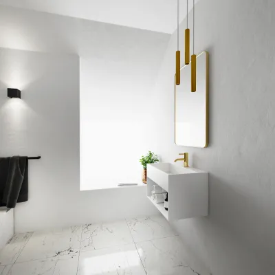 Boxo 60X - 60x40 Tvättställ med förvaring, Matt Hvit SolidTec®