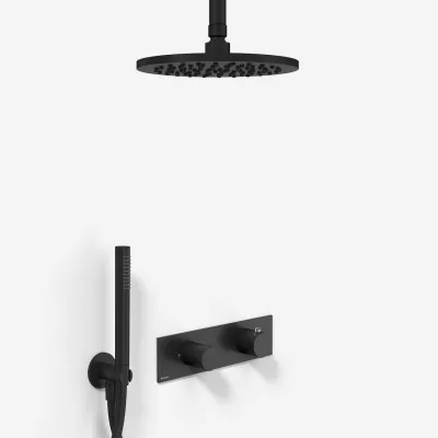 Nostromo G572B S13 - Termostat Duschset DeLuxe Ø20, Tak, Mattsvart
