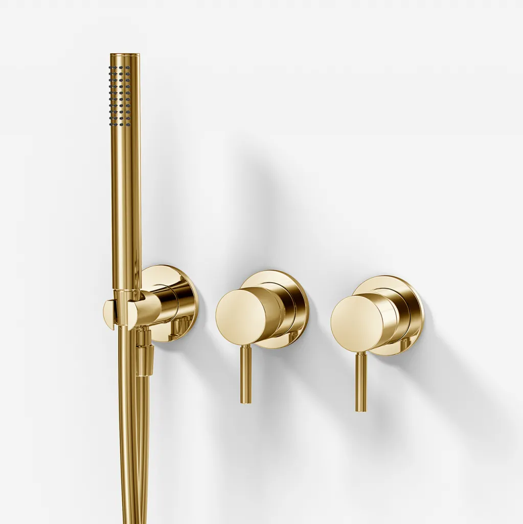 Semplice SBR801 - Duschset, polerad mässing naturfärgad