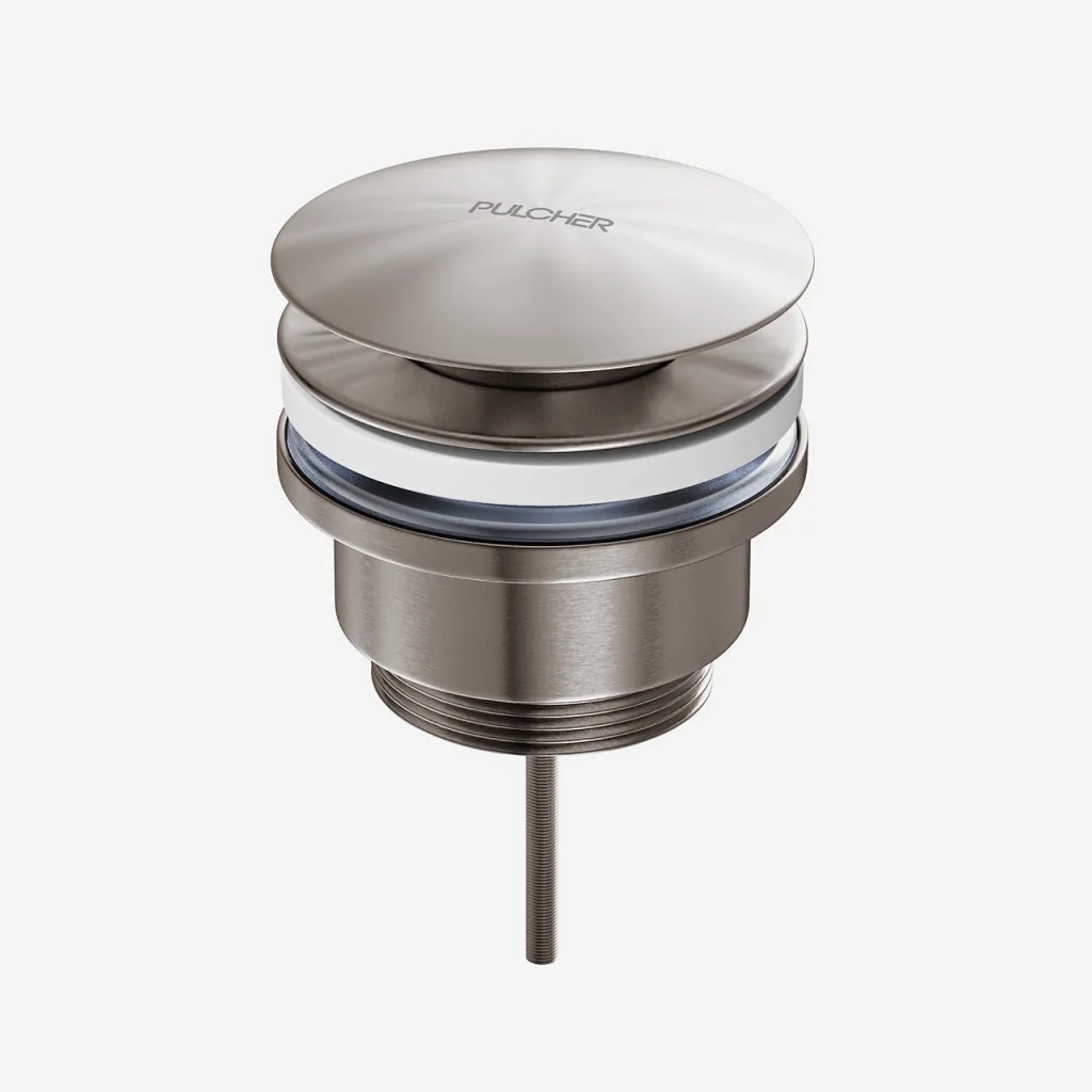 Pulcher Semplice Fly 1¼” - Universal bottenventil, PVD borstat stål