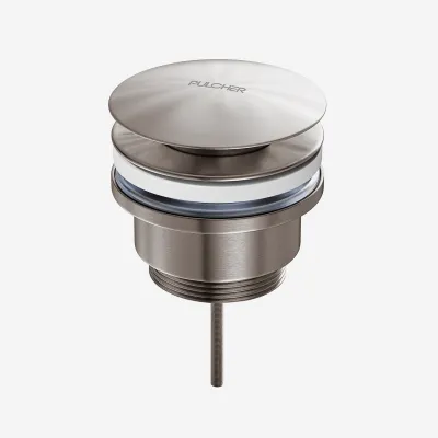 Pulcher Semplice Fly 1¼” - Universal bottenventil, PVD borstat stål