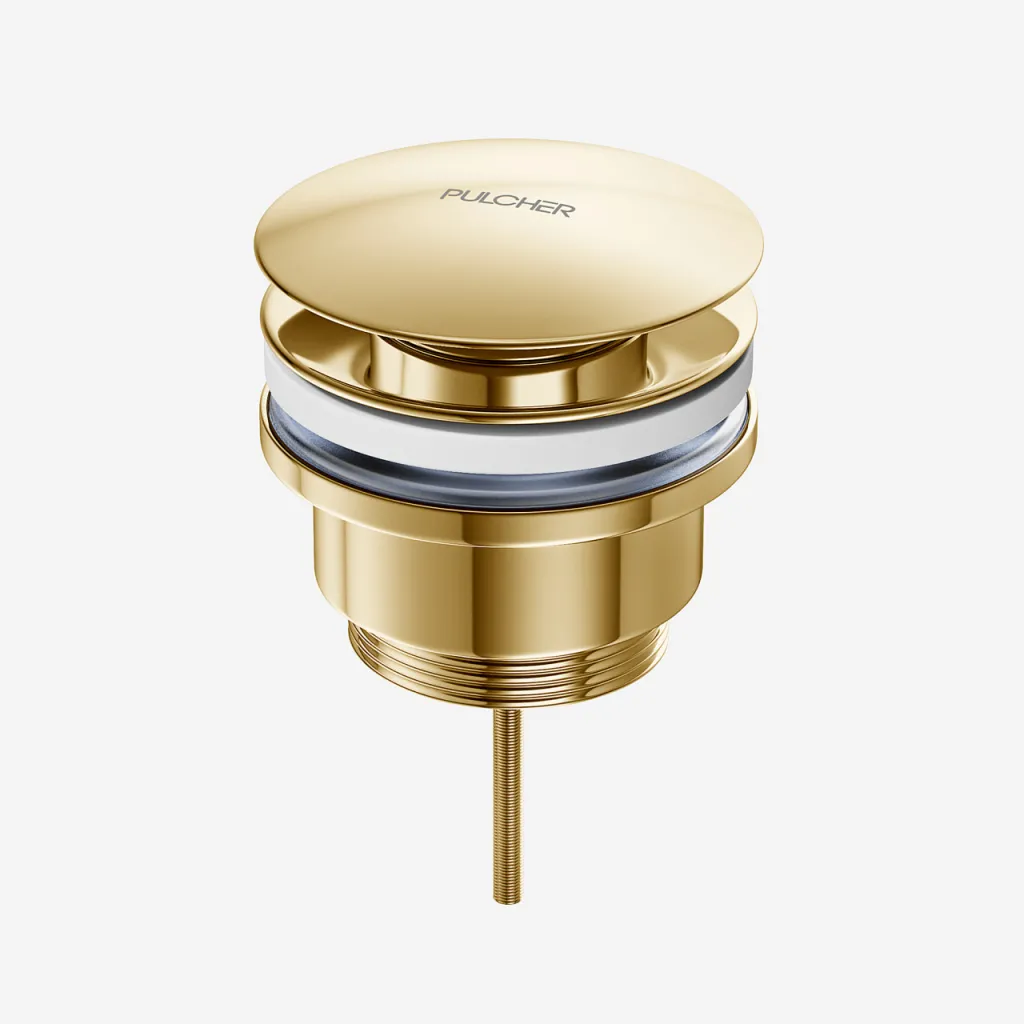 Pulcher Semplice Fly 1¼” - Universal bottenventil, polerad mässing natur