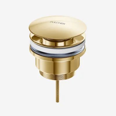 Pulcher Semplice Fly 1¼” - Universal bottenventil, polerad mässing natur