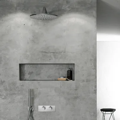 Classwell C18 S02 - Termostatset XL Rain DeLuxe Ø30, med väggarm, borstat rostfritt stål
