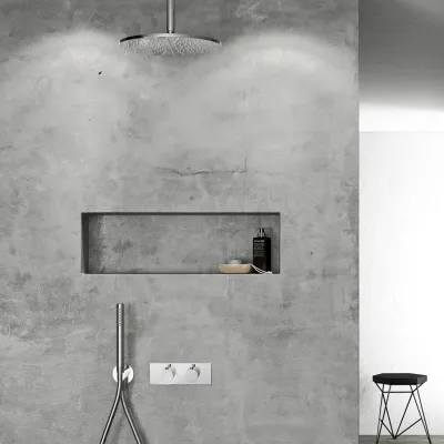 Classwell C18 S04 - Termostatset XL Rain DeLuxe Ø30 med rör från tak, Krompolerad