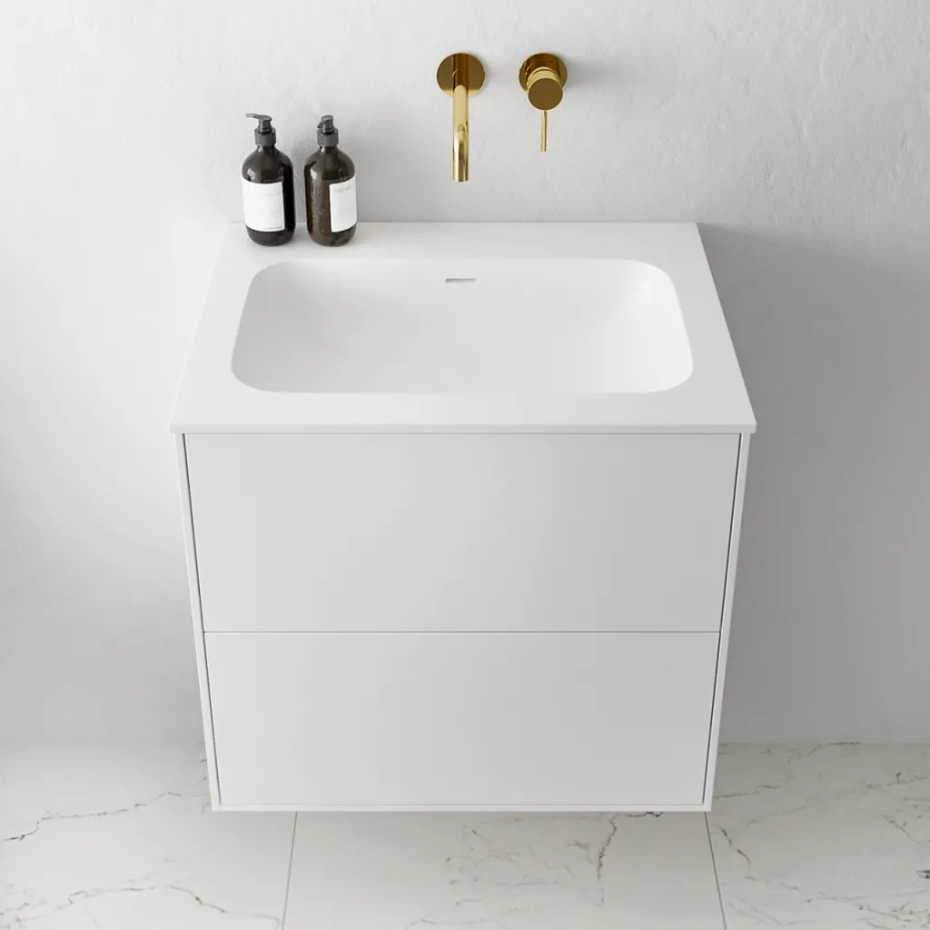 Pulcher Mood 60 Soft - Badrumsmöbel 60x46 cm, matt vit med SolidTec® handfat