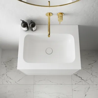 Pulcher Mood 60 Soft - Badrumsmöbel 60x46 cm, matt vit med SolidTec® handfat