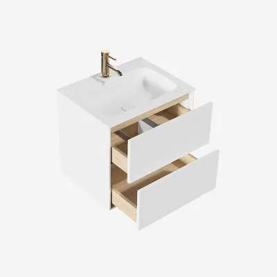 Pulcher Mood 60 Soft - Badrumsmöbel 60x46 cm, matt vit med SolidTec® handfat