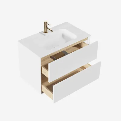 Pulcher Mood 80 Soft - Badrumsmöbel 80x46 cm, matt vit med SolidTec® handfat