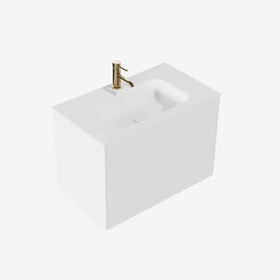 Pulcher Mood 80 Soft - Badrumsmöbel 80x46 cm, matt vit med SolidTec® handfat