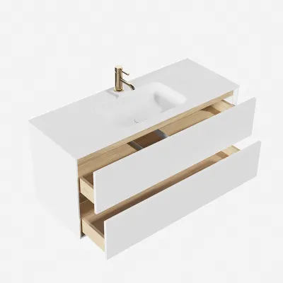 Pulcher Mood 120 Soft - Badrumsmöbel 120x46 cm, mattvit med SolidTec® handfat