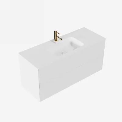 Pulcher Mood 120 Soft - Badrumsmöbel 120x46 cm, mattvit med SolidTec® handfat