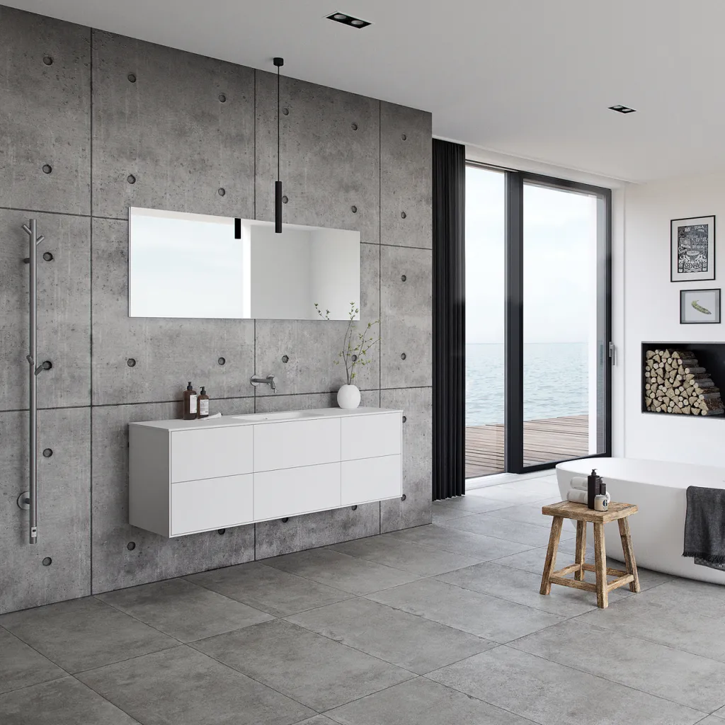 Pulcher Mood 160 Soft - Badrumsmöbel 160x46 cm, Mathvid m/ SolidTec® handfat